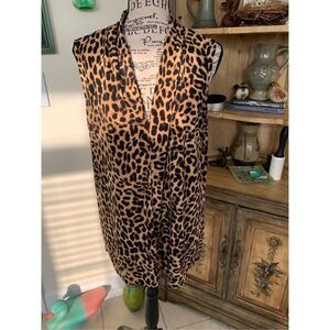 Cheetah Print Sleeveless Blouse